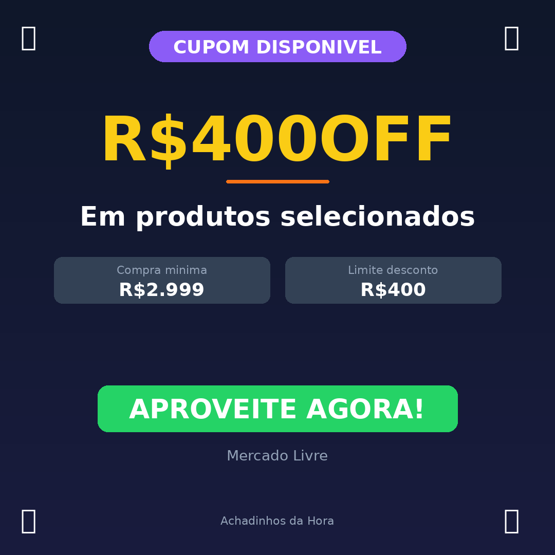 Em produtos selecionados