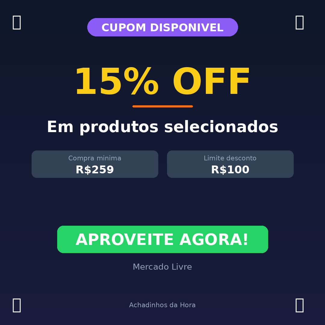 Em produtos selecionados